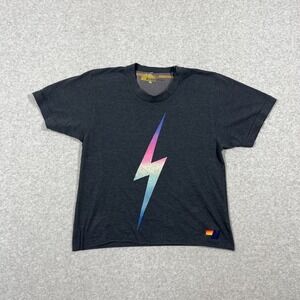 Aviator Nation Bolt Boyfriend Tee T-Shirt Womens XS Gray Cotton USA Made